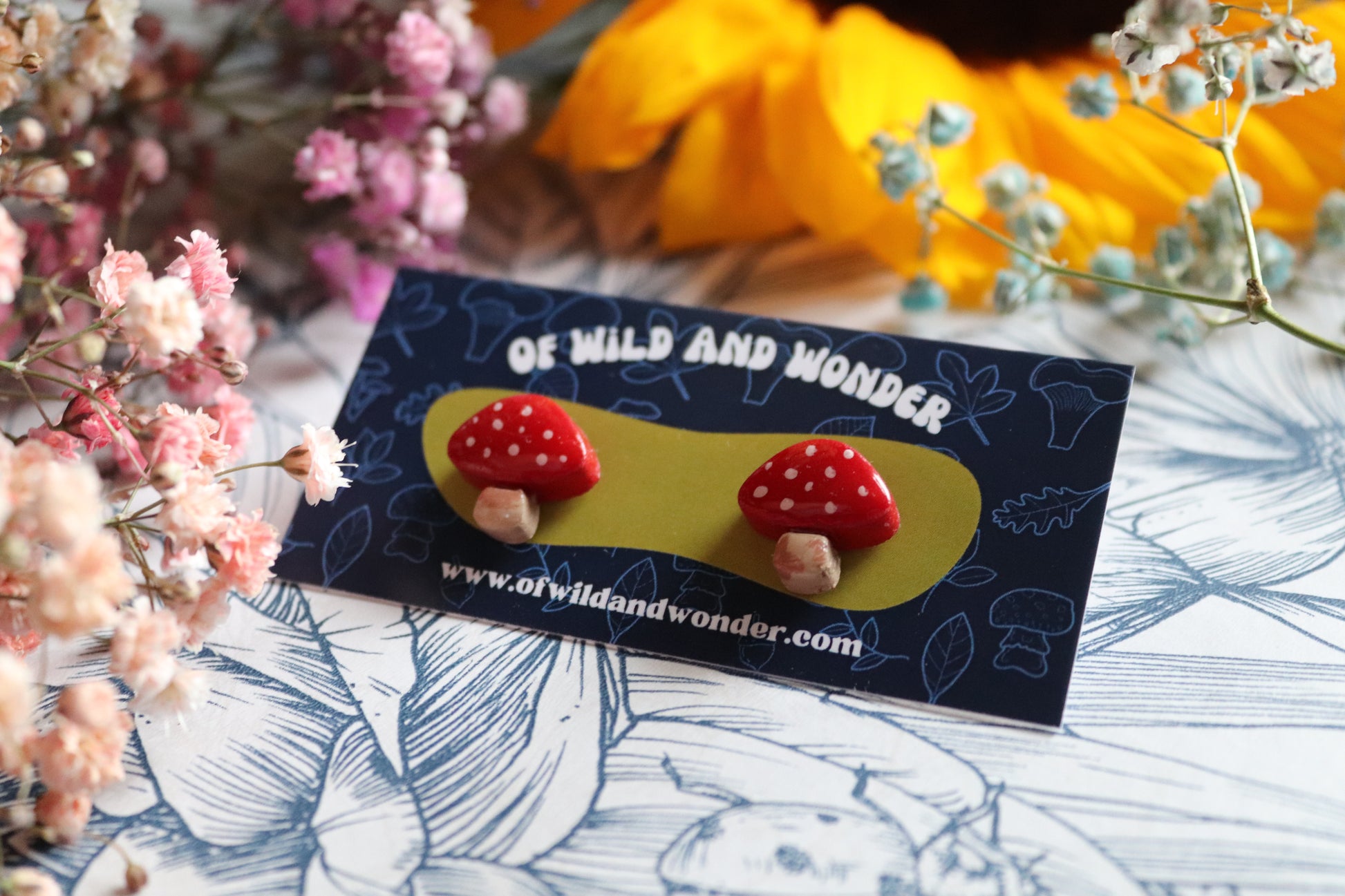 Mushroom clay earrings set3 - Of Wild and Wonder