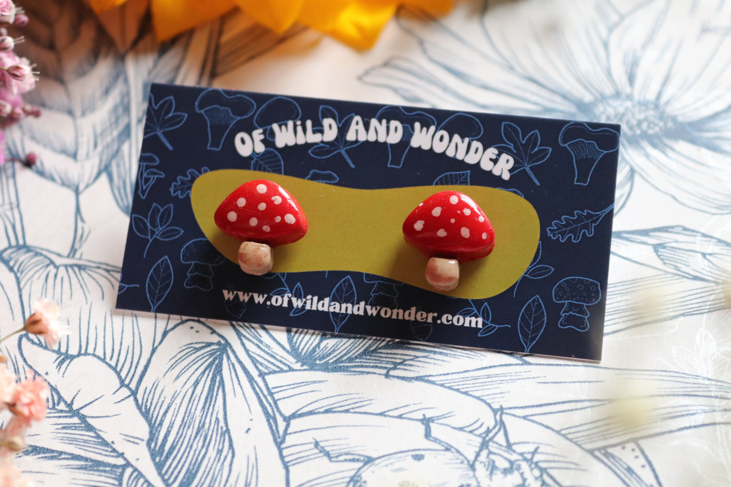 Clay Mushroom earrings set4 - Of Wild and Wonder