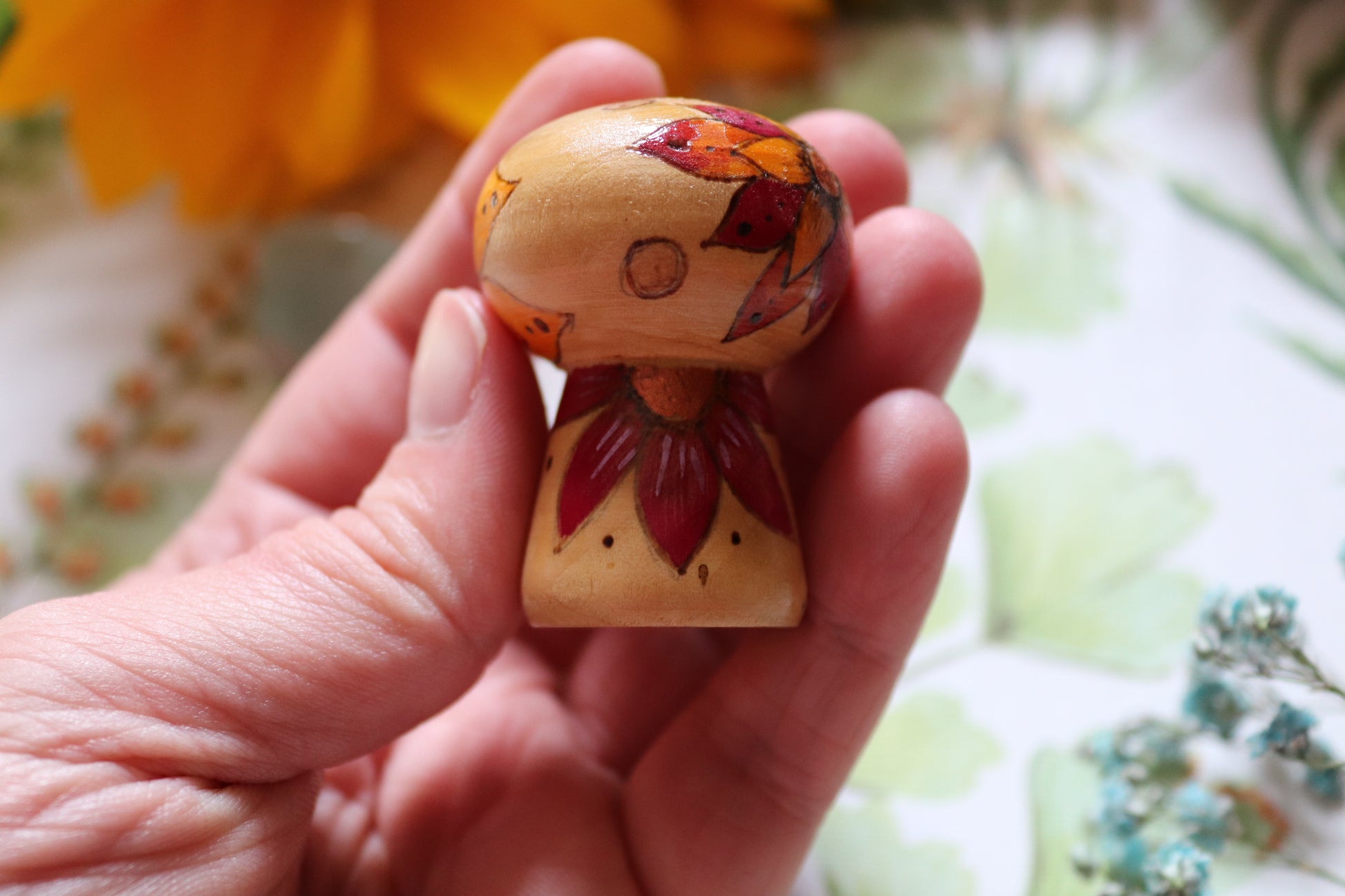 Wooden pyrography Mushroom - Of Wild and Wonder