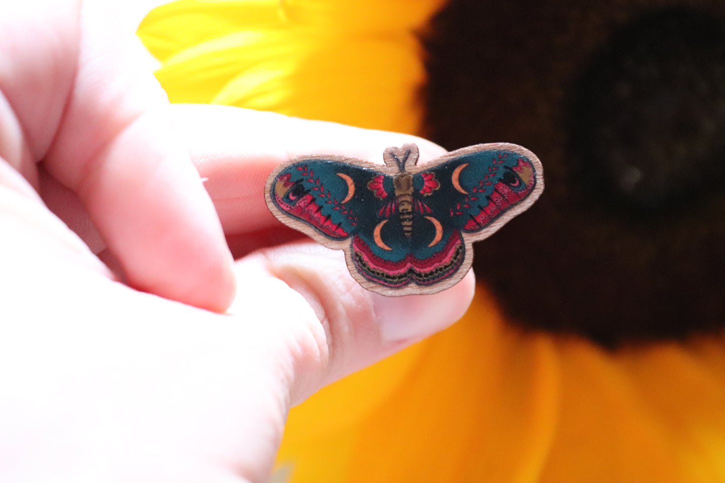 Wooden moth pin - Of Wild and Wonder